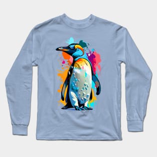 Emperor Penguin - Cute King Penguin Colourful Long Sleeve T-Shirt